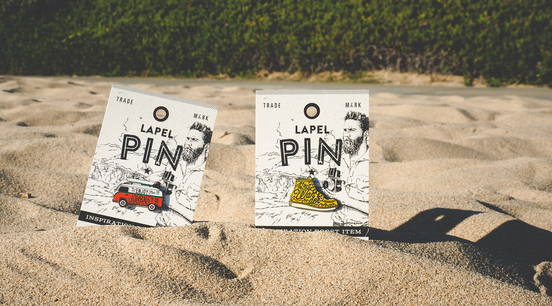 asilda store pins in packaging designed by Peter Kortleve